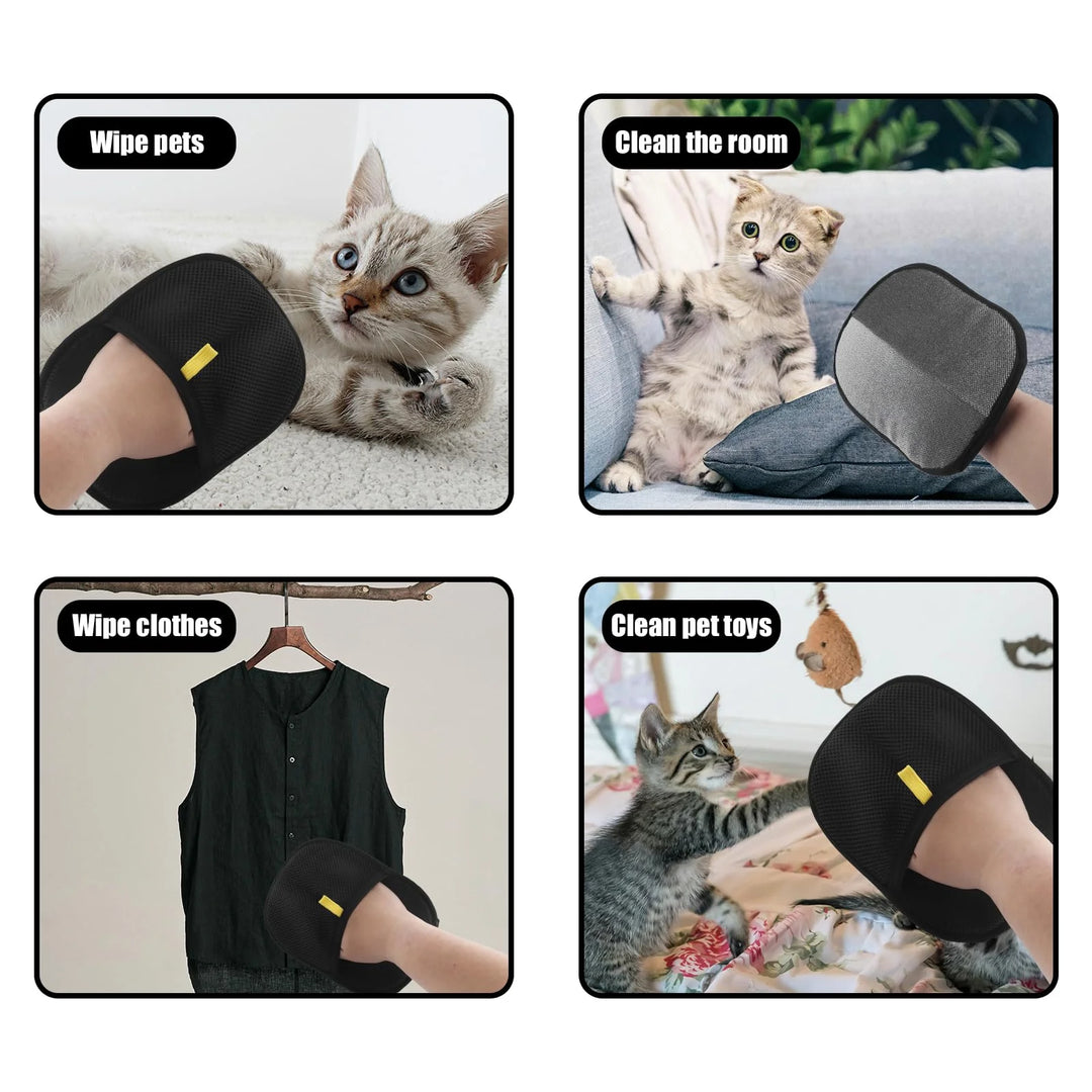 Pet Hair Removal Tool Reusable Static Removal Gloves,